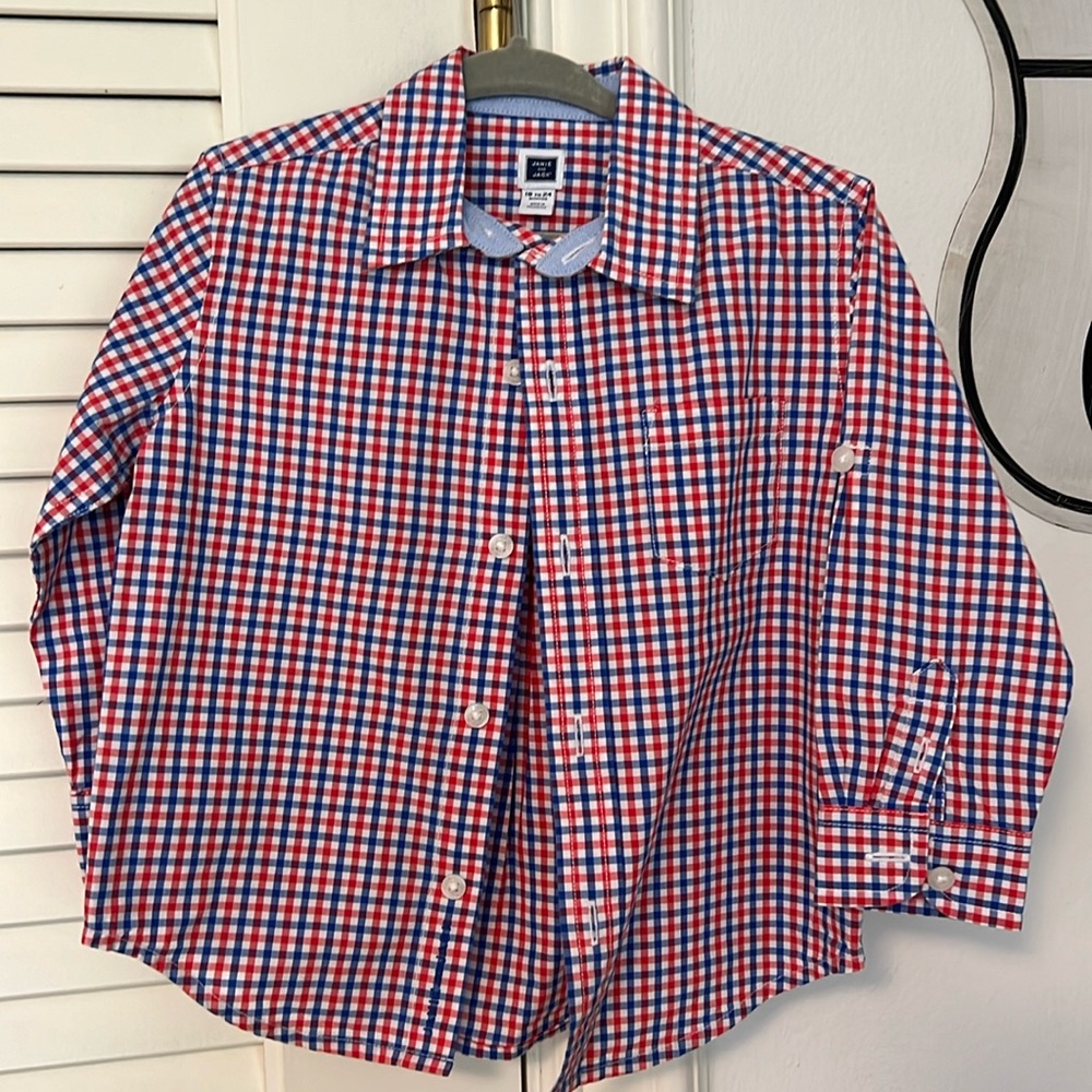 Janie and Jack checkered button up shirt - 18-24 months